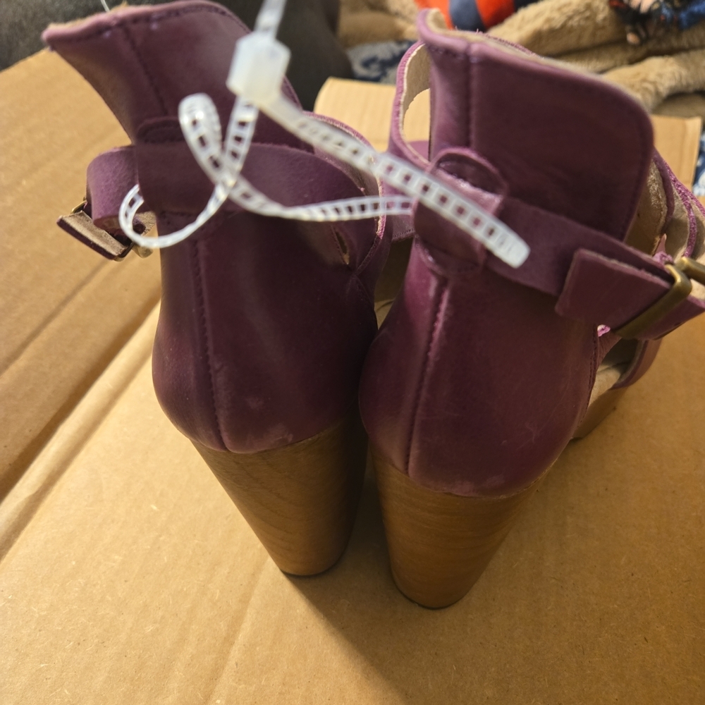 Free People Purple Leather Ankle Booties - Picture 4 of 4